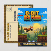 Roter Panda, Retro-8-Bit-Pixel-Art Postkarte (Vorne/Hinten)