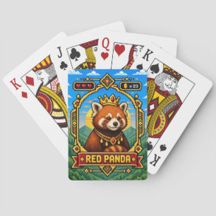 Roter Panda Retro 8-Bit Pixel Art Spielkarten