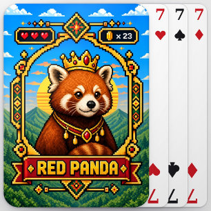Roter Panda Retro 8-Bit Pixel Art Spielkarten