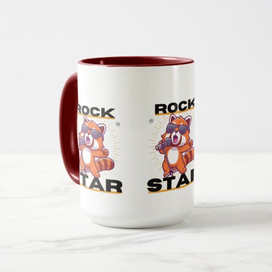 Roter Panda: Rock Star Tasse (Vorderseite Links)