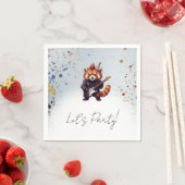 Roter Panda Rocker Cocktail Serviette (Beispiel)
