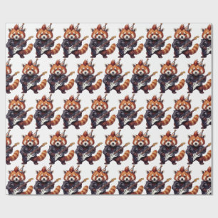 Roter Panda Rocker Geburtstags-Geschenkpapier Geschenkpapier