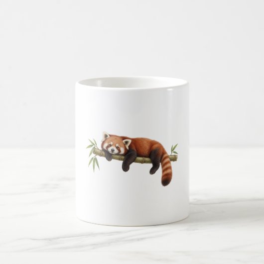 Roter Panda ruht auf Bambus Kaffeetasse (Mittel)