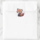roter Panda Runder Aufkleber (Tasche)