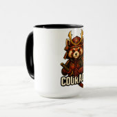 Roter Panda-Samurai mit dem Wort Mut Tasse (Vorderseite Links)