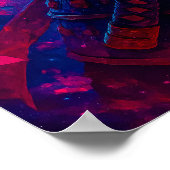 Roter Panda Samurai mit Gflüsterer Katana-Fantasie Poster (Ecke)