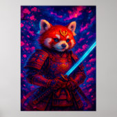 Roter Panda Samurai mit Gflüsterer Katana-Fantasie Poster (Vorne)