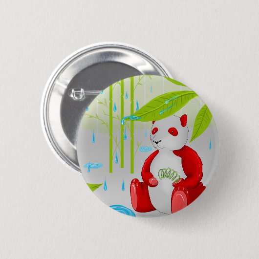 Roter Panda schleichend Button (Vorne & Hinten)