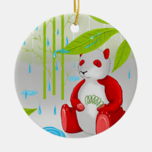 Roter Panda schleichend Keramikornament
