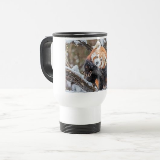 Roter Panda-Schüttelkopf Reisebecher (Vorderseite Links)