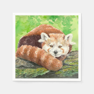 Roter Panda Serviette