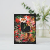 Roter Panda sitzt auf einem Ast Postkarte (Stehend Vorderseite)