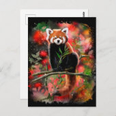 Roter Panda sitzt auf einem Ast Postkarte (Vorne/Hinten)