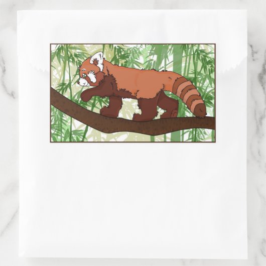 Roter Panda-Sticker Rechteckiger Aufkleber (Tasche)