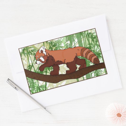 Roter Panda-Sticker Rechteckiger Aufkleber (Umschlag)