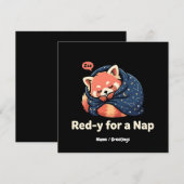 Roter Panda süß schlafend Kawaii Einladung (Vorne/Hinten)