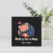 Roter Panda süß schlafend Kawaii Einladung (Stehend Vorderseite)