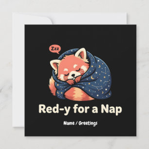 Roter Panda süß schlafend Kawaii Einladung