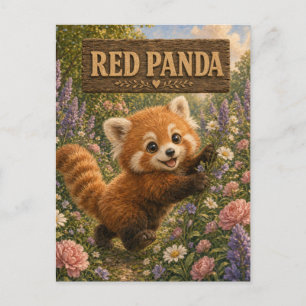 Roter Panda Süßes Baby-Geschichtenbuch-Nursery-Tie Postkarte