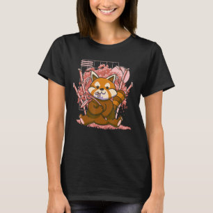 Roter Panda Tag Kirsche Blüten Rosa Sakura Ba T-Shirt