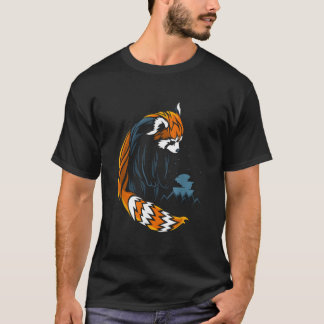 Roter Panda-Tätowierungsstil T-Shirt
