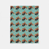 Roter Panda-u. Eulen-Fleece-Decke Fleecedecke (Vorderseite)