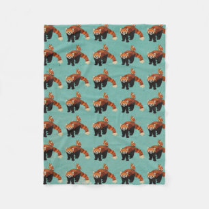 Roter Panda-u. Eulen-Fleece-Decke Fleecedecke