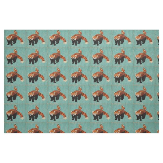 Roter Panda-u. Eulen-Gewebe Stoff (Fat Quarter (45,7 x 55,9 cm))