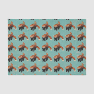 Roter Panda-u. Eulen-Seidenpapier Seidenpapier