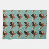 Roter Panda-u. Eulen-Tuch Küchentuch (Horizontal)