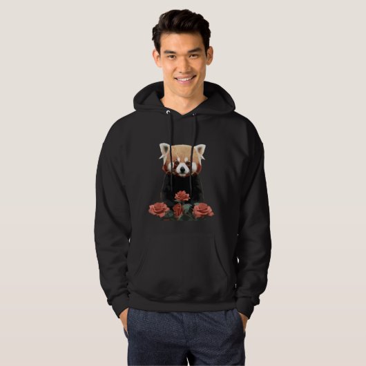 Roter Panda und Rose Hoodie (Vorne ganz)