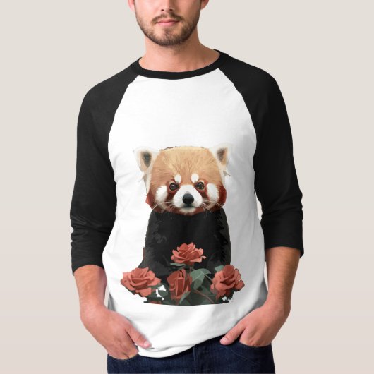 Roter Panda und Rose T-Shirt (Vorderseite)