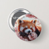 Roter Panda unter den Kirschblüten Button (Vorne & Hinten)