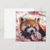 Roter Panda unter den Kirschblüten Feiertagskarte (Vorne/Hinten)