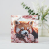 Roter Panda unter den Kirschblüten Feiertagskarte (Stehend Vorderseite)