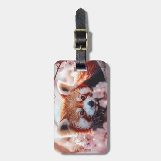 Roter Panda unter den Kirschblüten Gepäckanhänger (Vorderseite vertikal)