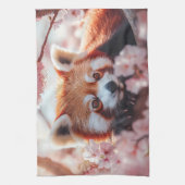Roter Panda unter den Kirschblüten Geschirrtuch (Vertikal)