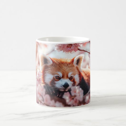Roter Panda unter den Kirschblüten Kaffeetasse (Mittel)
