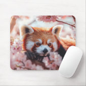 Roter Panda unter den Kirschblüten Mousepad (Mit Mouse)