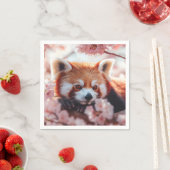Roter Panda unter den Kirschblüten Serviette (Beispiel)