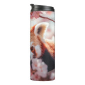 Roter Panda unter den Kirschblüten Thermosbecher (Nach rechts gedreht)