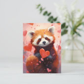 Roter Panda Valentinstag Postkarte (Stehend Vorderseite)