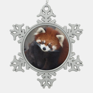 Roter Panda-Verzierung Schneeflocken Zinn-Ornament