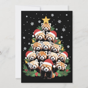 Roter Panda Weihnachtsbaum Lustiges Tier  Feiertagskarte