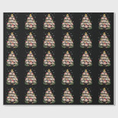 Roter Panda Weihnachtsbaum Lustiges Tier Geschenkpapier (Flach)