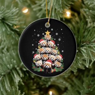 Roter Panda Weihnachtsbaum Lustiges Tier  Keramik Ornament