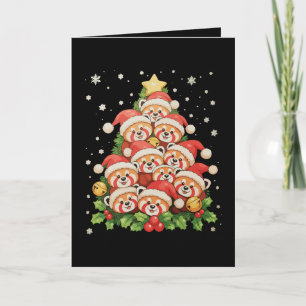 Roter Panda-Weihnachtsbaum-Tier-Weihnachtslicht-Fe Karte