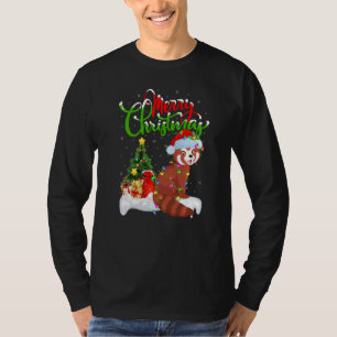 Roter Panda Weihnachtsdekorationen Santa Roter Pan T-Shirt