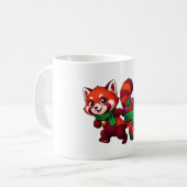 Roter Panda-Weihnachtsstrumpf Kaffeetasse (Vorderseite Links)