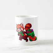 Roter Panda-Weihnachtsstrumpf Kaffeetasse (Mittel)